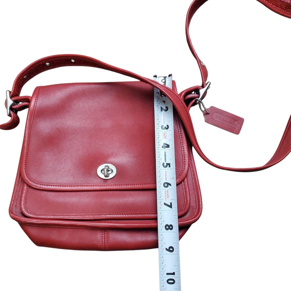 Vintage Coach Red Rambler's Legacy Crossbody Shoulder Bag - 9061 - Picture 7 of 15
